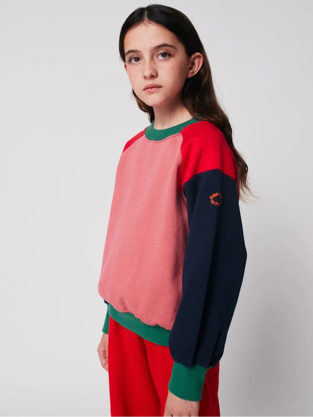 Bobo Choses-Kids Sweatshirt Pink, Red & Navy Sz 4-5Y